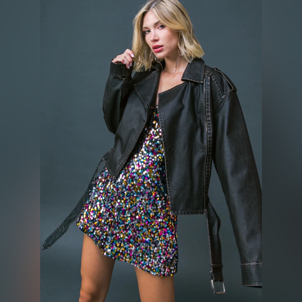 Faux Moto Leather Jacket